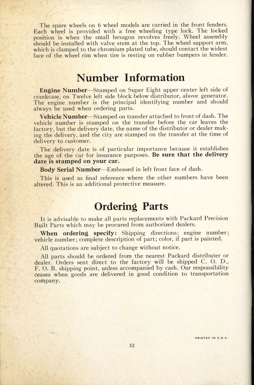 1938 Packard Super 8 and 12 Owners Manual Page 48